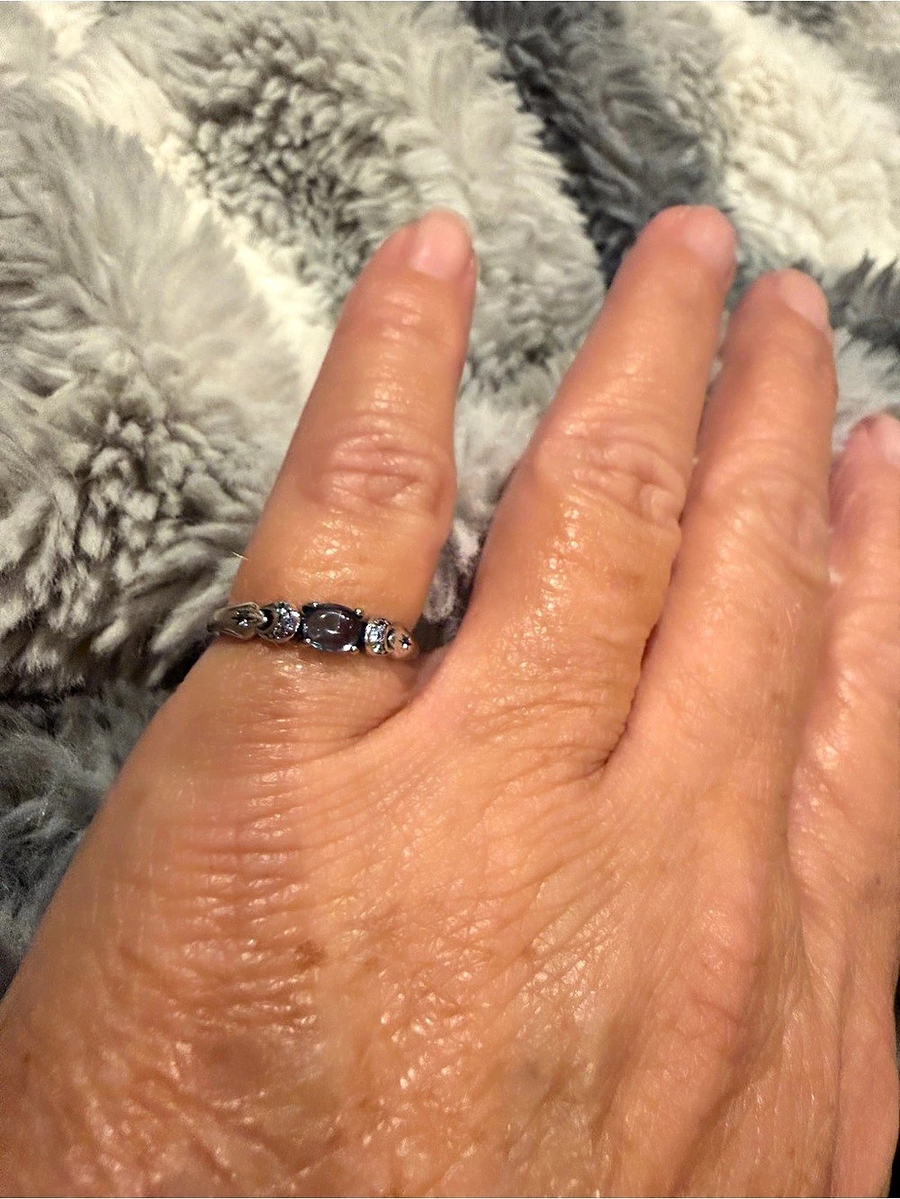 Pandora Sparkling Statement Halo Ring Silver-Tone Ring New size 6